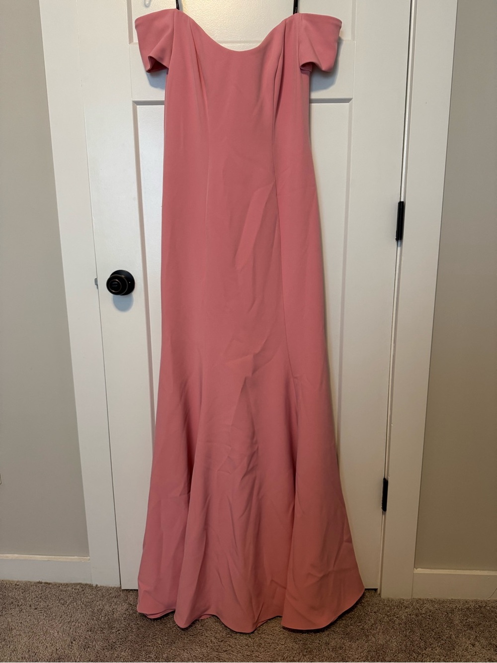 Theia Off-Shoulder Pink Evening Gown